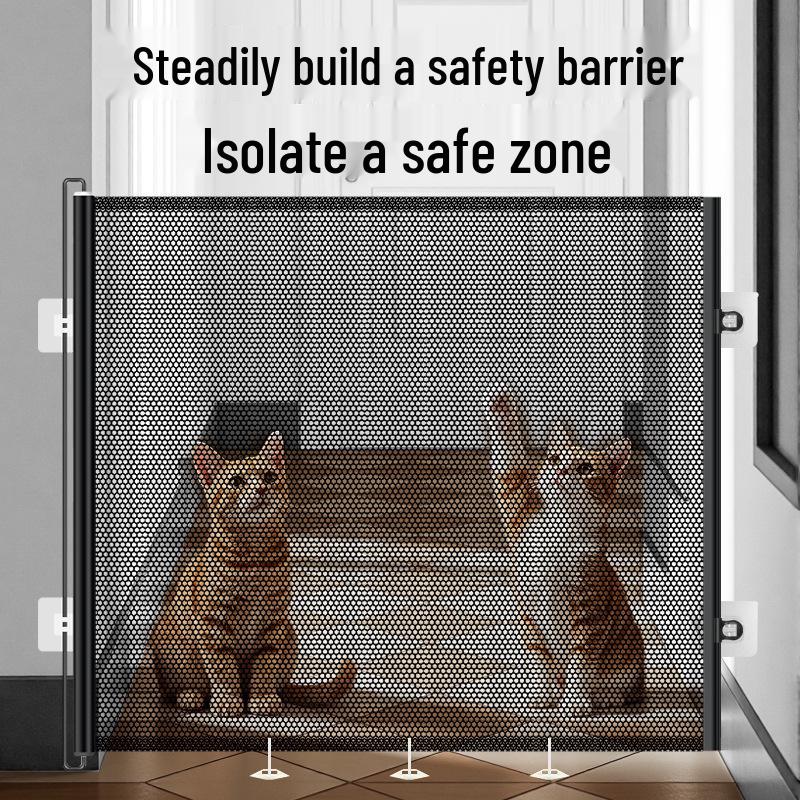 Retractable Anti-Jump Barrier for Cats and Dogs - Thickened Pet Gate & Door Partition