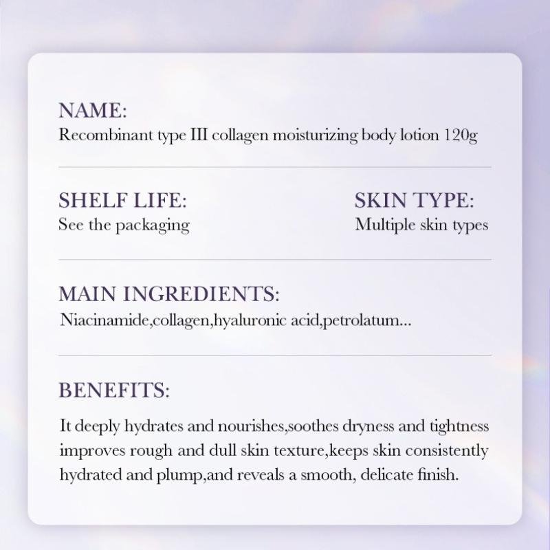 Rekombinante Typ-III-Kollagen Körperlotion 120g Herbst und Winter Feuchtigkeitsspendende Körpercreme Hautpflegeprodukte