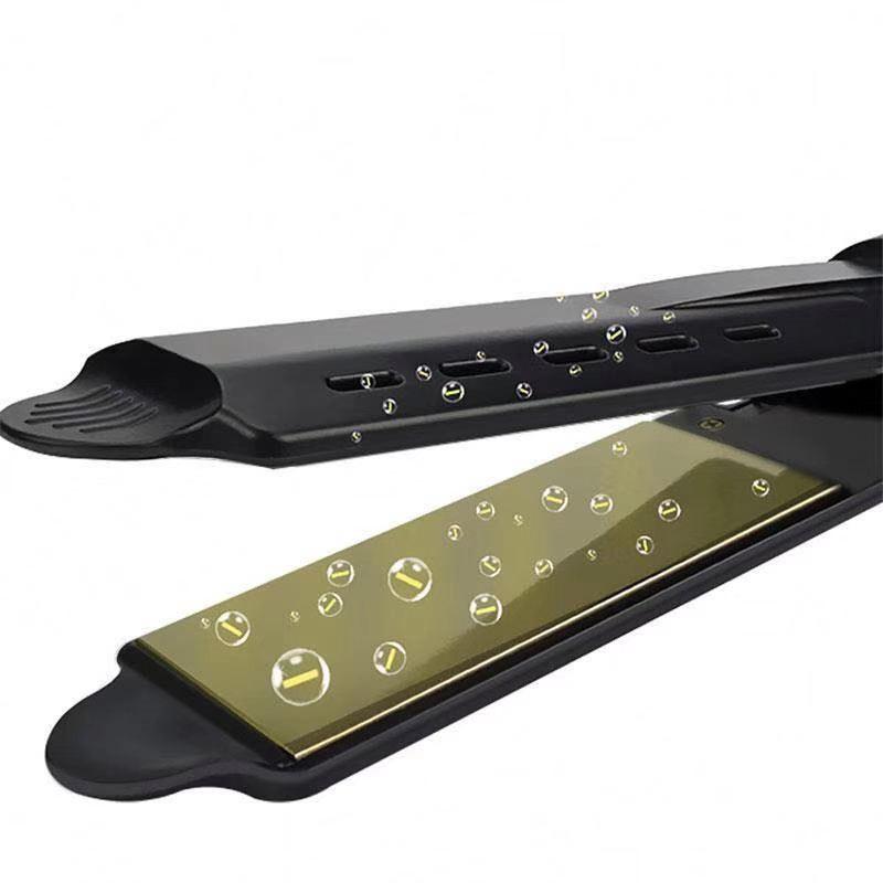 Steam Hair Straightener Flat Iron: Damage-Free, Four Temperature Settings, Ideal for Bangs and Styling