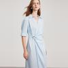 ELLE French Irregular Waist Design Slimming Short Sleeve Dress Women dress EL51478