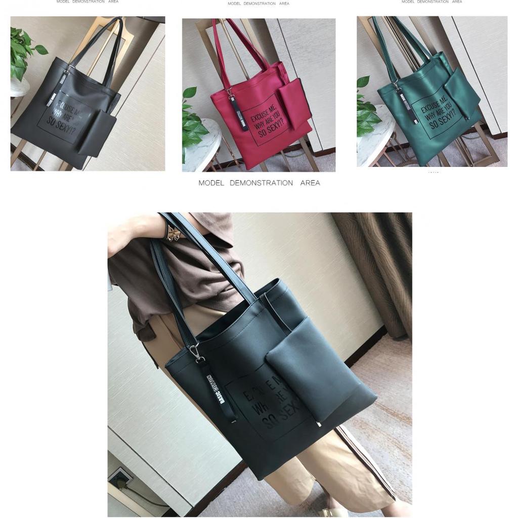 Large Pu Leather Fashion Shoulder Bag With Letter Design For Daily Commute