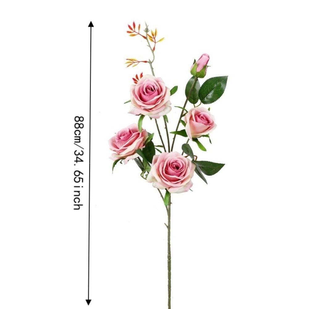 Realistic Simulation Big Rose Handmade Faux Rose Branch Artificial Rose Flower Wedding Party
