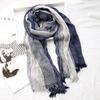 Wrinkled Unisex Striped Scarf Soft Tassel Bufandas Shawls Fashion Long Neckerchief