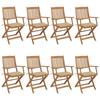 Day and Night - Day and Night Folding Garden Chairs 8 Units Solid Acacia Wood and Cushions