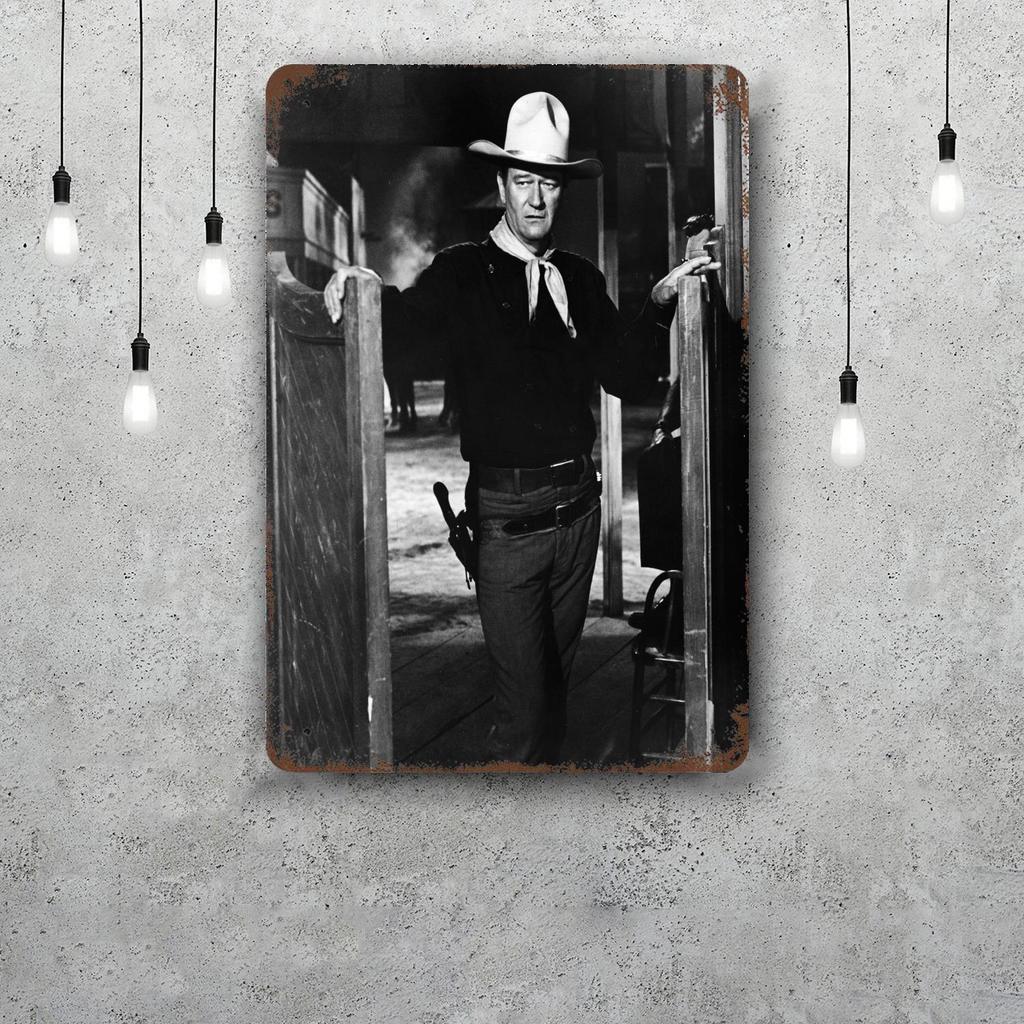 john wayne Classic Poster Rusty Metal Plaque Retro Decorative Plate Bar Man Cave Garage Club Metal Sign Wall Decoration