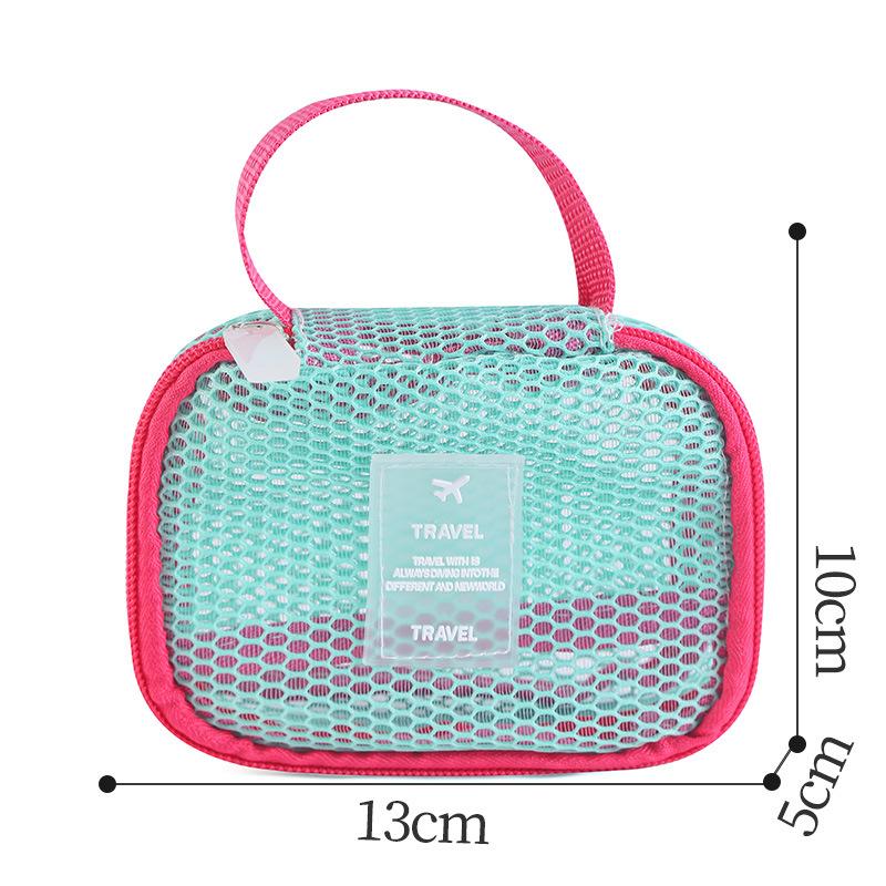 Dopamine Colcor Portable Mesh Makeup Bag - Large Capacity Multi-functional Storage Bags for Travel - Portable Toilet Tofu Bag зелёный
