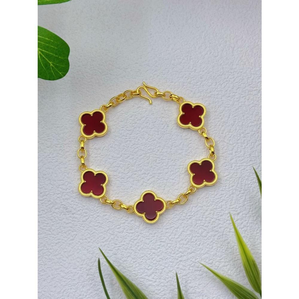 Classic Thickened Four-leaf Clover Five-flower Bracelet - Luxury High-end Women s Bracelet