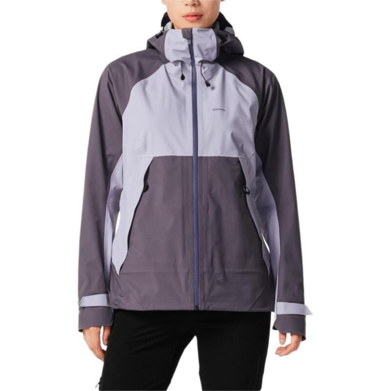 DECATHLON MH500 QUECHUA Colour-blocked Mountain Hiking Waterproof Jacket Women's Pale Purple/Purple