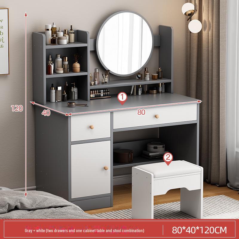 Modern Large Capacity Makeup Vanity with Storage for Bedroom