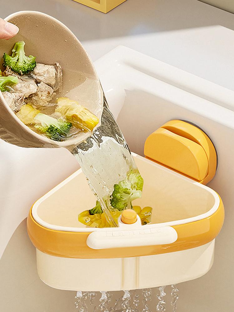 Food Strainer for Sink Suction Cup Sink Food Catcher Basket Space-Saving Household Dishcloth Holder Waste Filter for Apartment