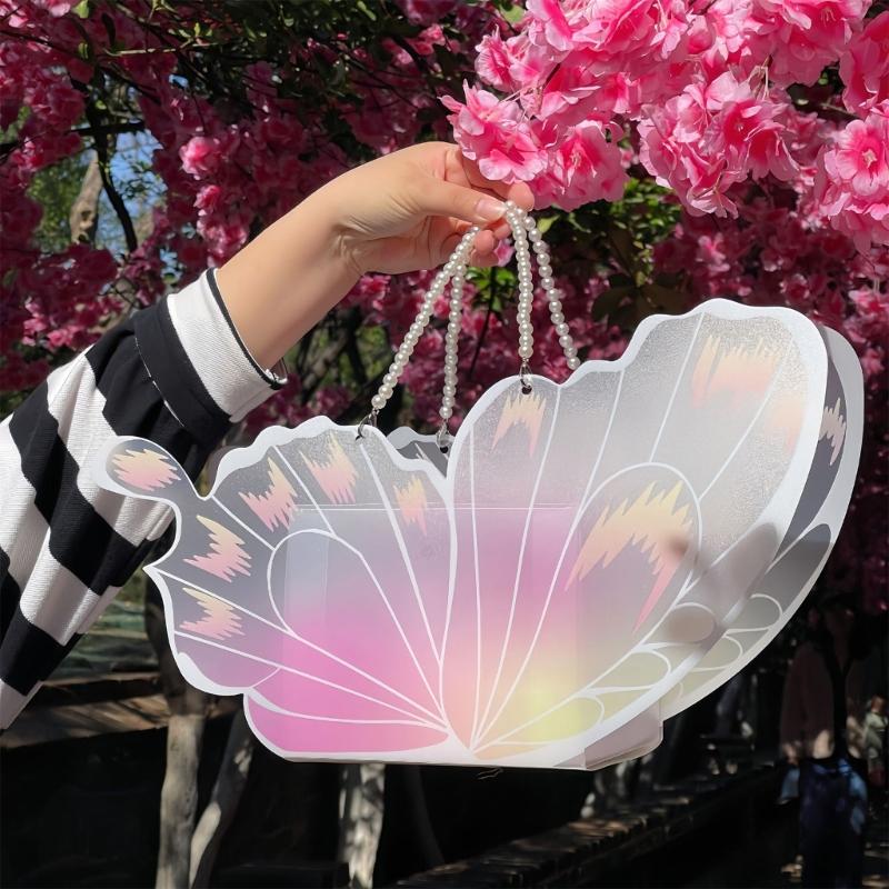 Set Of 5 Pink butterflycake Boxes Plastic Decorative Containers For functions