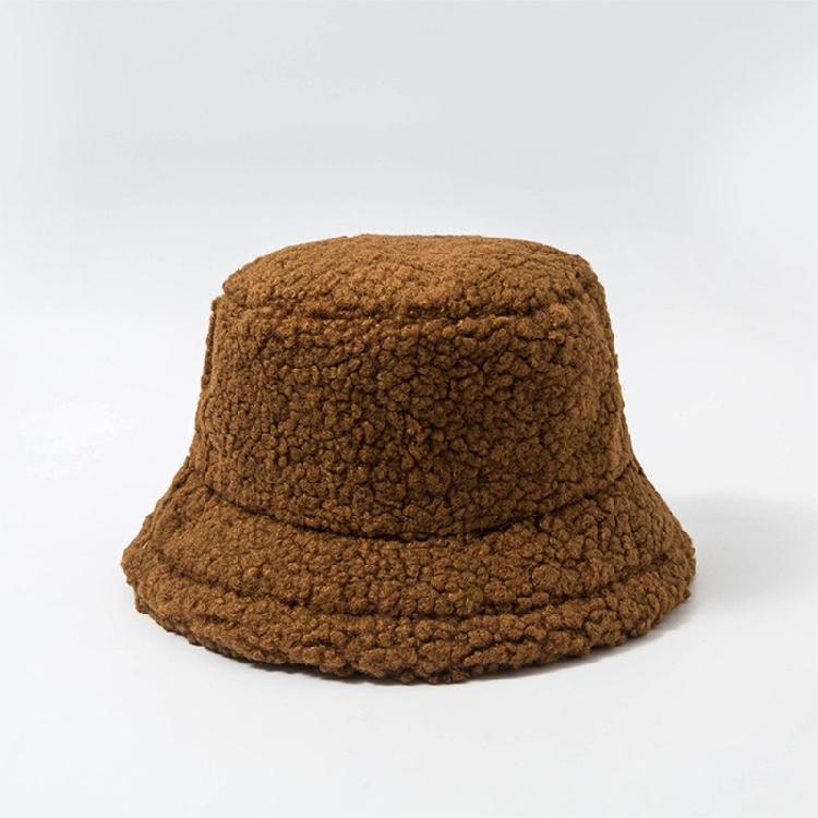 Fashion Lamb Wool Solid Color Soft Plush Hat Vintage Fisherman Cap Outdoor Trend