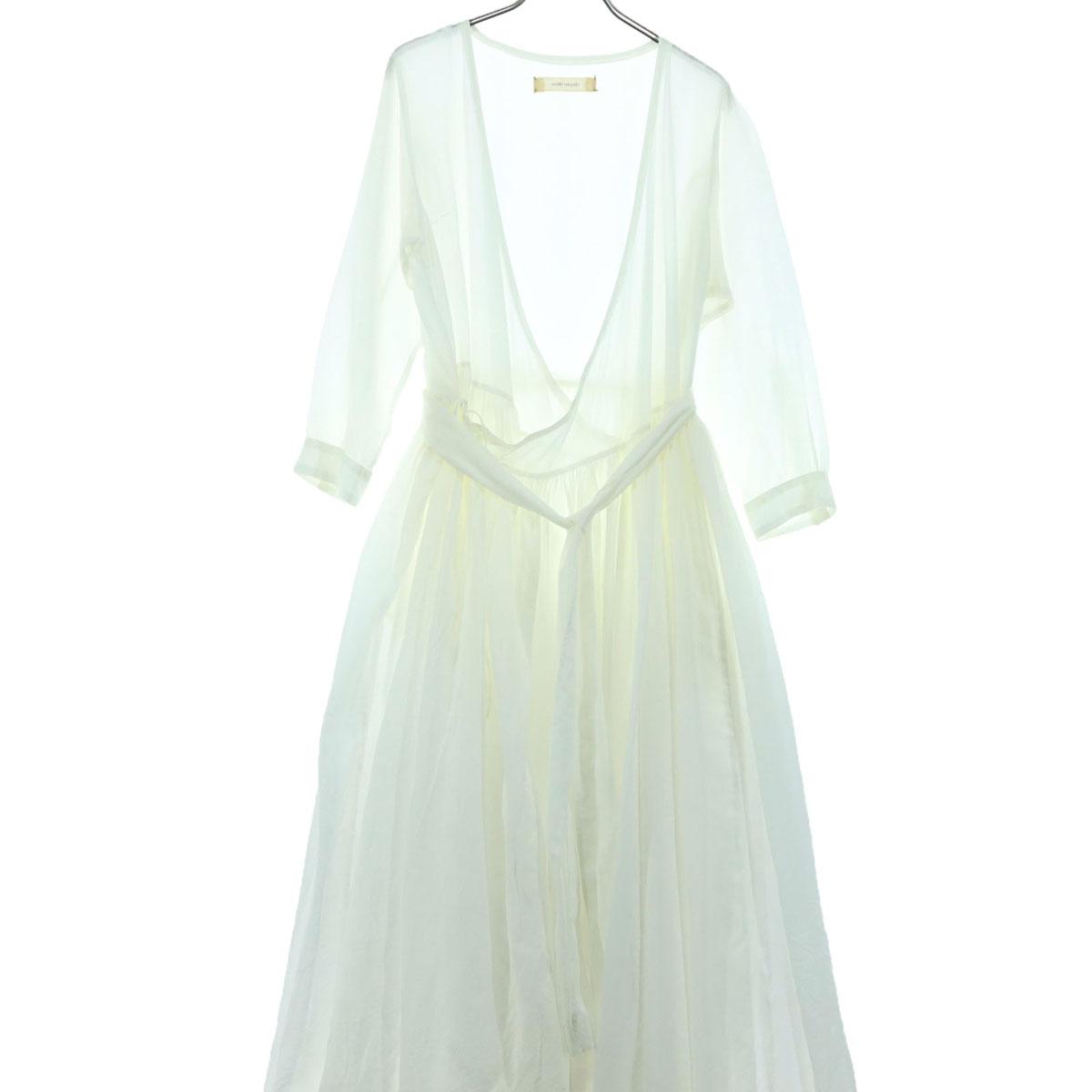 

suzuki takayuki сделано в Японии рукав 7 минут Длинное платье белое Женское Б/У