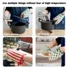 1PCS Kitchen Baking Oven Gloves High Temperature Resistant Thicken Cotton Dot Stripe Hanging Home Gloves for BBQ Baking Cooking