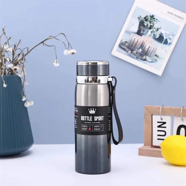 Botella térmica de agua de 1 l para mantener el agua fría y caliente, termo para agua, té, café, termos de acero inoxidable