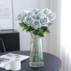3PCS Realistic Touch Colorful Artificial Roses Flowers Rainbow Lifelike Silk Roses Flowers Non-Fading Plastic Fake Flowers