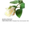 2 Pcs Artificial Rose Flowers Long Stem Fake Silk Rose Bud with Leaves for DIY Wedding Bouquet Table Centerpiece Home Decor