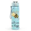 1 Stück Biene Lustiger Spruch Textdruck 750ml Farbe Kunststoff Sport Wasserflasche Auslaufsicher Klappdeckel mit Strohhalm Geeignet für Sport Büro Heimgebrauch
