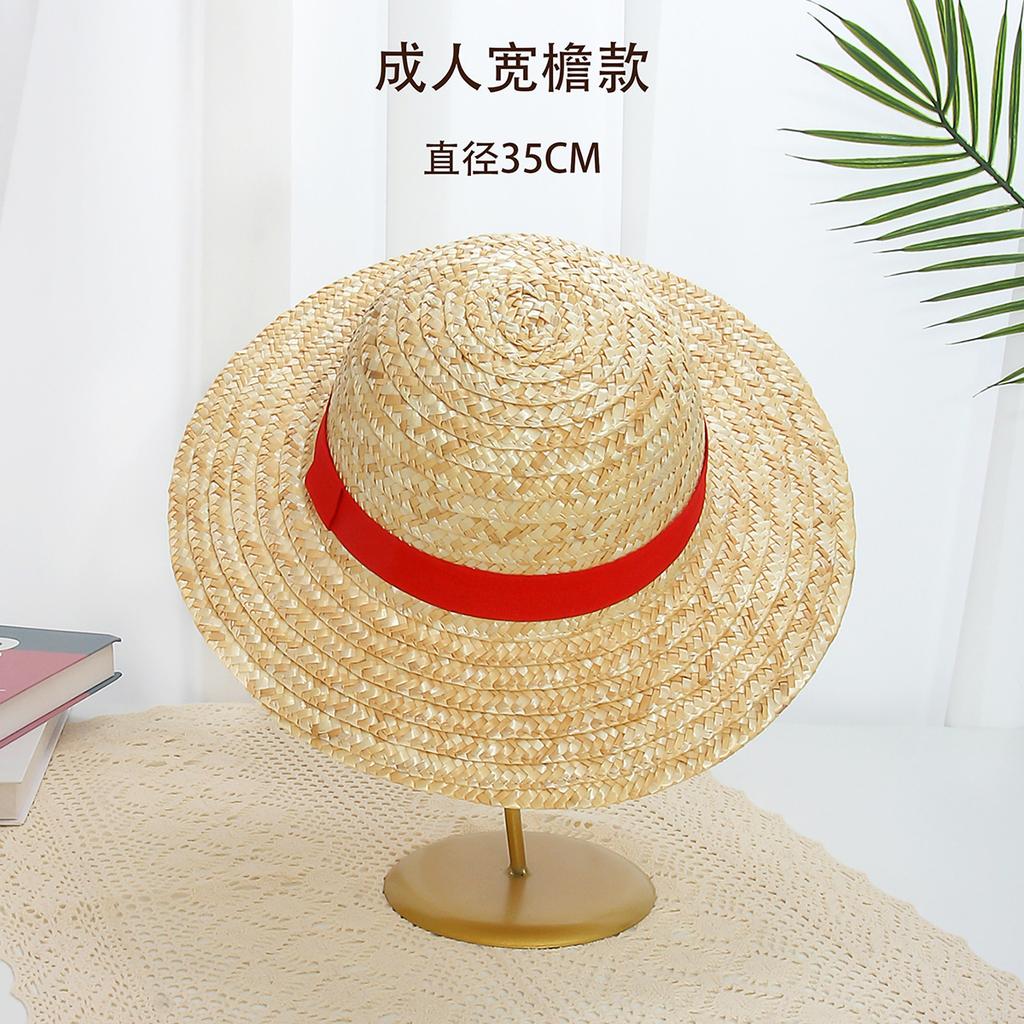 One Piece Luffy Straw Hat COSPALY Anime Dress Up Adult Woven Sun Protection Hat Show Hat Summer Hat