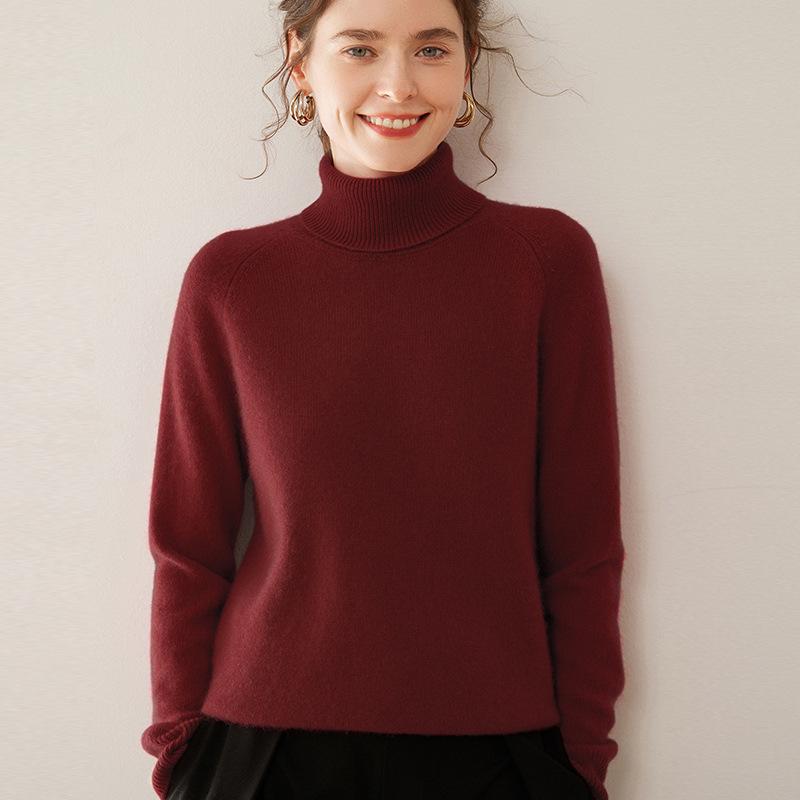 

2024 Women s Pure Cashmere High Neck Thick Winter Sweater Small