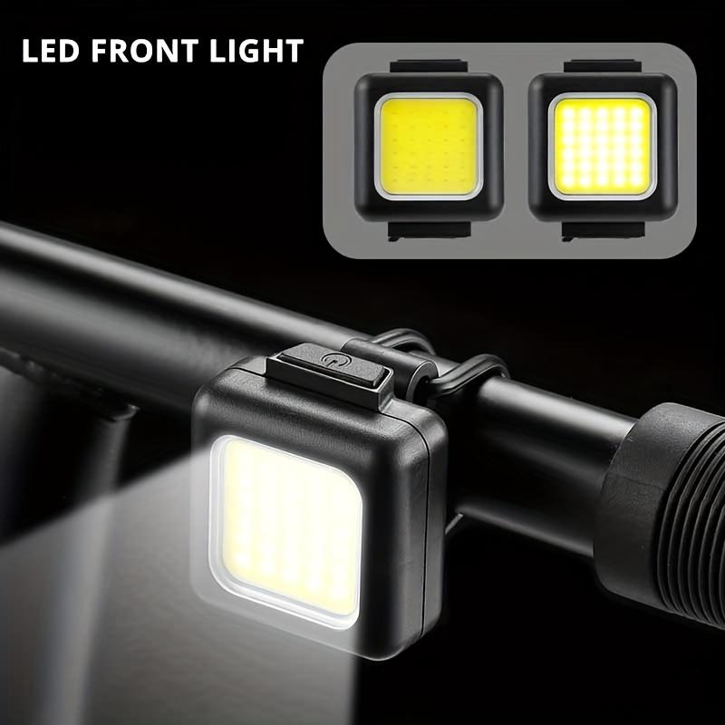 USB Rechargeable Bike Light Set, White Front & Red Rear LED Bicycle Lights, Portable Safety Flashlight for Cycling