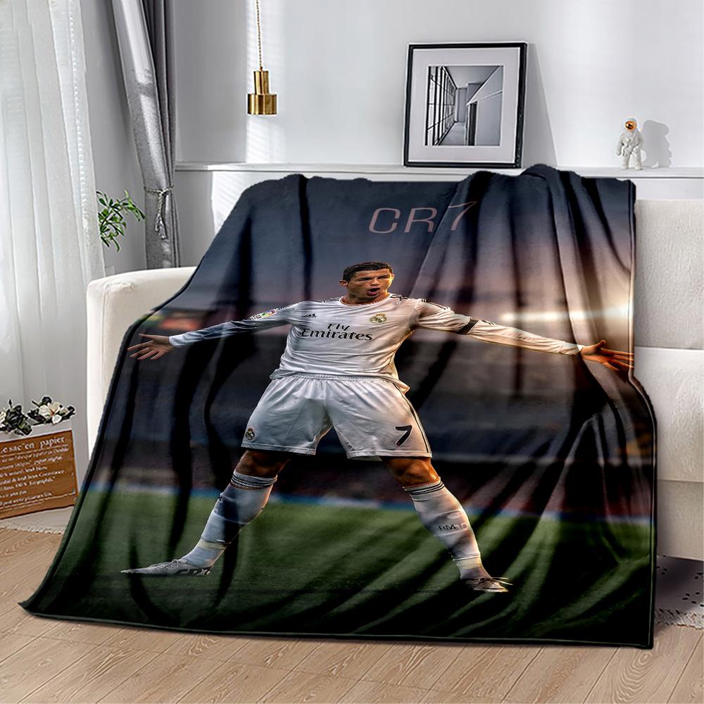 Ronaldo's Number Seven Jersey Blanket Soft & Cozy Suitable for Office Chair Sofa Picnics for All Occasions Digital Print