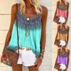Chic Plus Size Women's Summer Floral Print Sleeveless Cami Blouse For Holidays