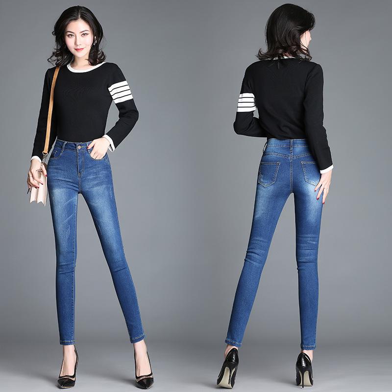 2023 Women's High Waist Skinny Light Blue Jeans - Slimming and Stretchy Summer Pencil Pants