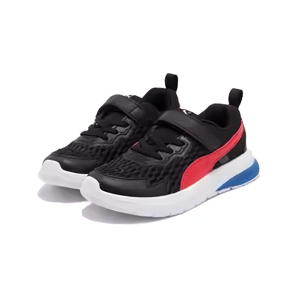 Puma Electron Evolve Run Comfortable Versatile Durable Breathable Low-Top Casual Shoes Kids Casual Shoes Black Red 389689-04
