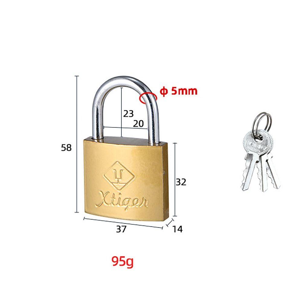 With 3 Keys Brass Padlock Iron Anti-theft Copper Lock Home Improvement Security Tool Student Household Lock for Home School