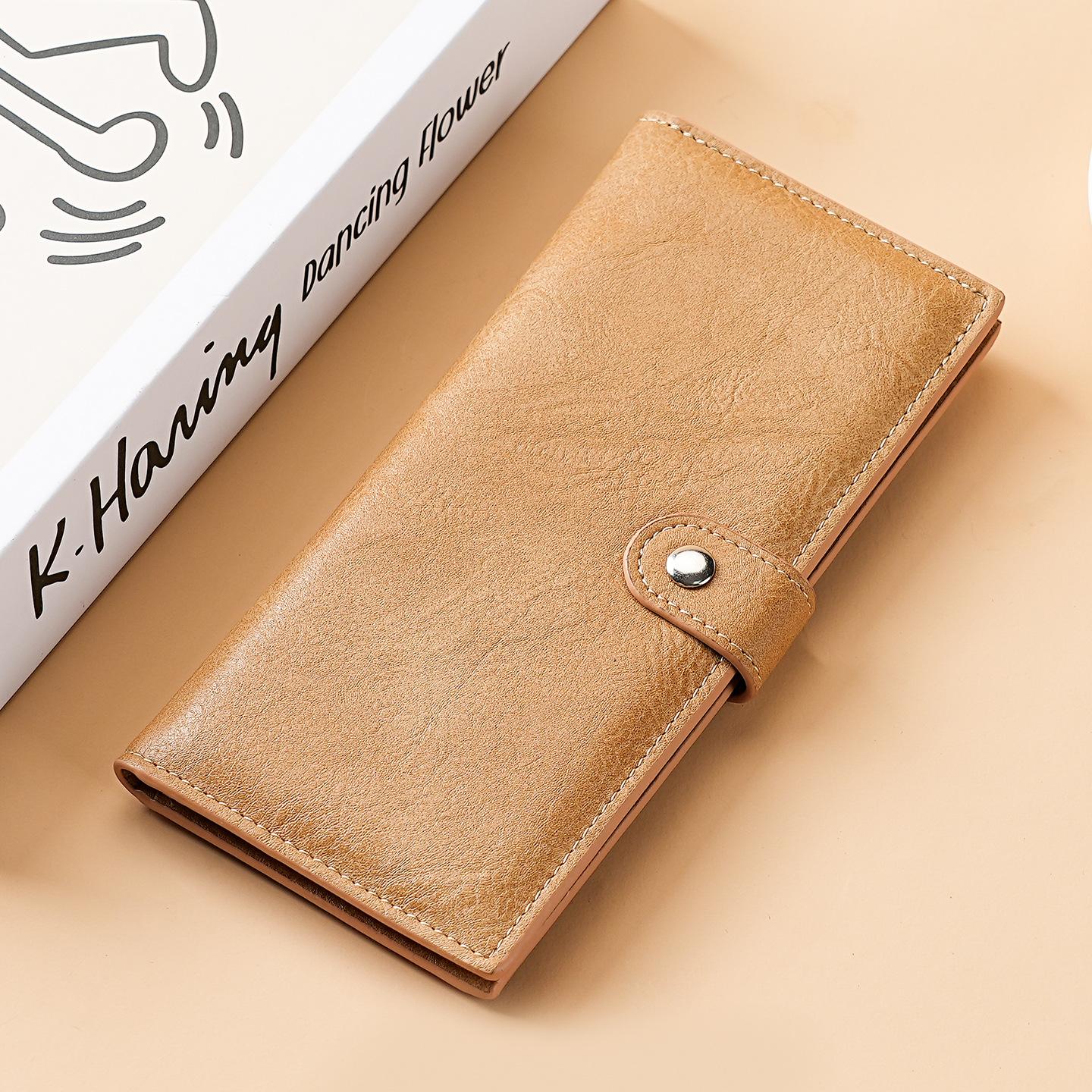 Vintage Long Wallet Men Women PU Leather Clutch Wallet Multi Card Holder Zipper Coin Pocket Business Wallet