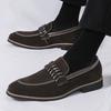 Fashion 2025 New Designer Men's Pointed Suede Leather Wedding Slip On Shoes Male Loafers Formal Dress Footwear Zapatos Hombre