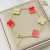 Boutique 15MM Large Four-leaf Clover Bracelet Black and White High-grade Fashion Net Red Bracelet