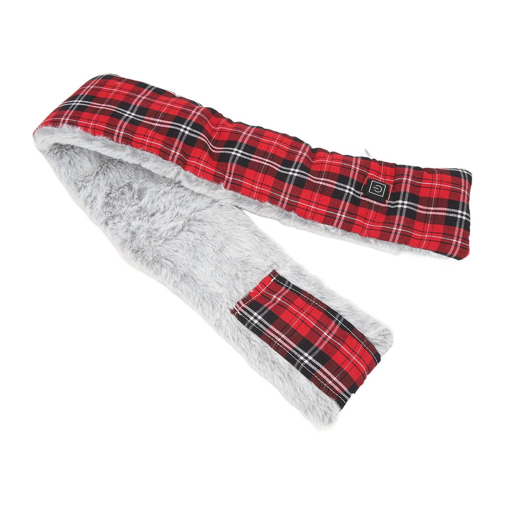 Electric Heating Scarf Stylish Smart Warm Thickened 3 Speeds Temperature Control USB Heated Scarf for Winter Red