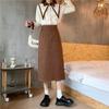 2024 Summer French A-Line Midi Skirt: Women's High-Waist, Hip-Covering, Slimming, Light Mature Style