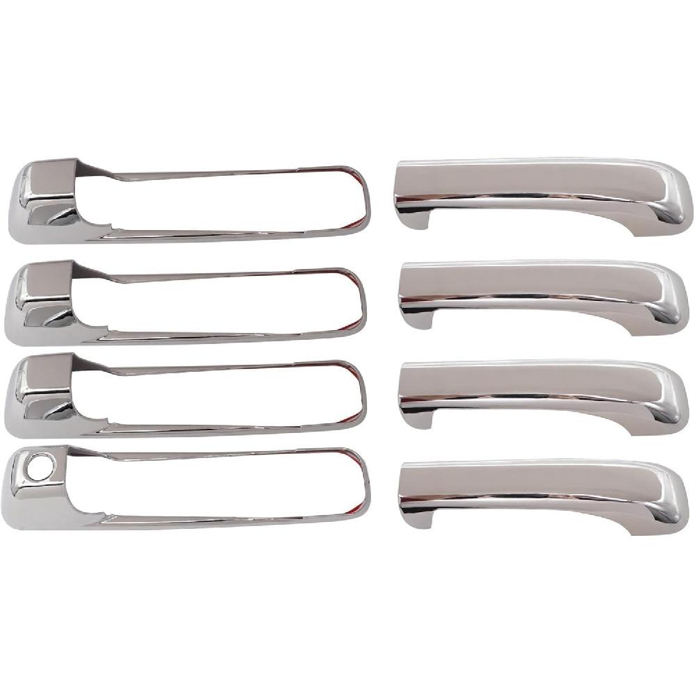 XQSMWF Side Door Handle Exterior Covers Trim Set Chrome Compatible with Dodge Ram 1500 2500 3500 2009 2010 2011 2012 2013 2014 2015 2016 2017 2018