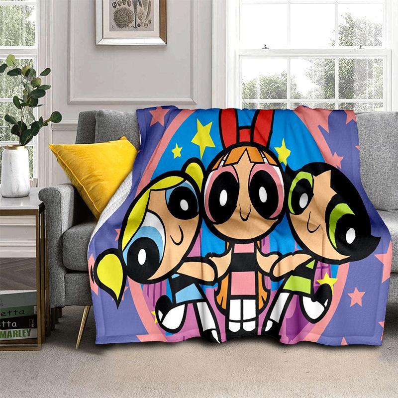 Cute P-Powerpuff Girl Cartoon Blanket,Soft Throw Blanket for Home Bedroom Bed Sofa Picnic Travel Office Rest Cover Blanket Kids