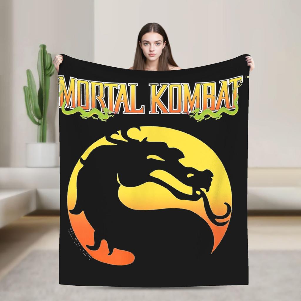 Mortal Kombat Smoke MK Blankets Fleece Warm Throw Blankets for Bedroom Sofa Bedspread