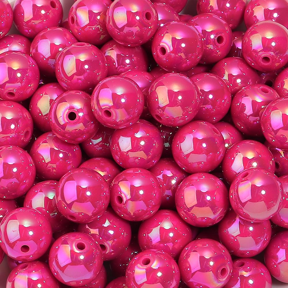 20-200pcs/lot 6-16mm Plated UV Colored Acrylic Ball Beads Loose Spacer Round Bead For DIY Phone Chain Bracelet Jewelry Accessory