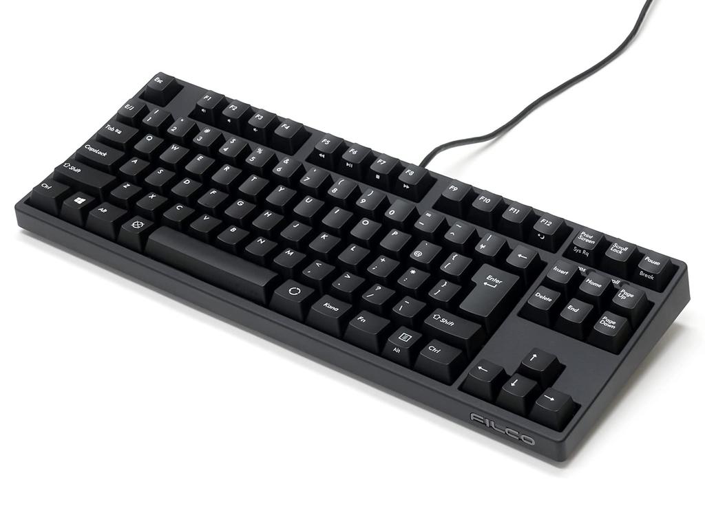 FILCO Majestouch 3 SILEND RED Tenkeyless Keyboard with Silent 91 No Japanese Media PBT Molded Matte Black Axis, Keys, Kana, Functions, Two-Color