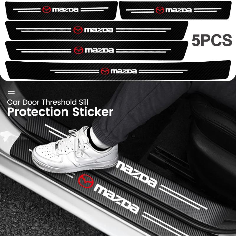 Universal 3D Carbon Fiber Car Door Sill Protector Stickers For Mazda 3 6 CX5 2 CX3 CX9 MX5 RX8 Axela Demio Atenza MS