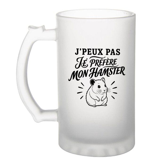 Verre à bière - PLANETEE - J'peux pas minimaliste - Givré - Verre trempé 470 ml - Impression sublimation