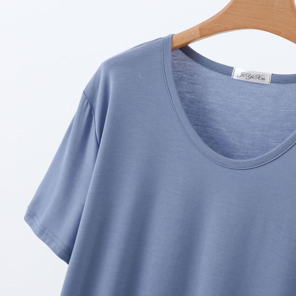 Women's Summer Short-Sleeve Suit: Modal T-Shirt & Slim Shorts Two-Piece Set - Casual, Sporty, Outdoor, or Loungewear