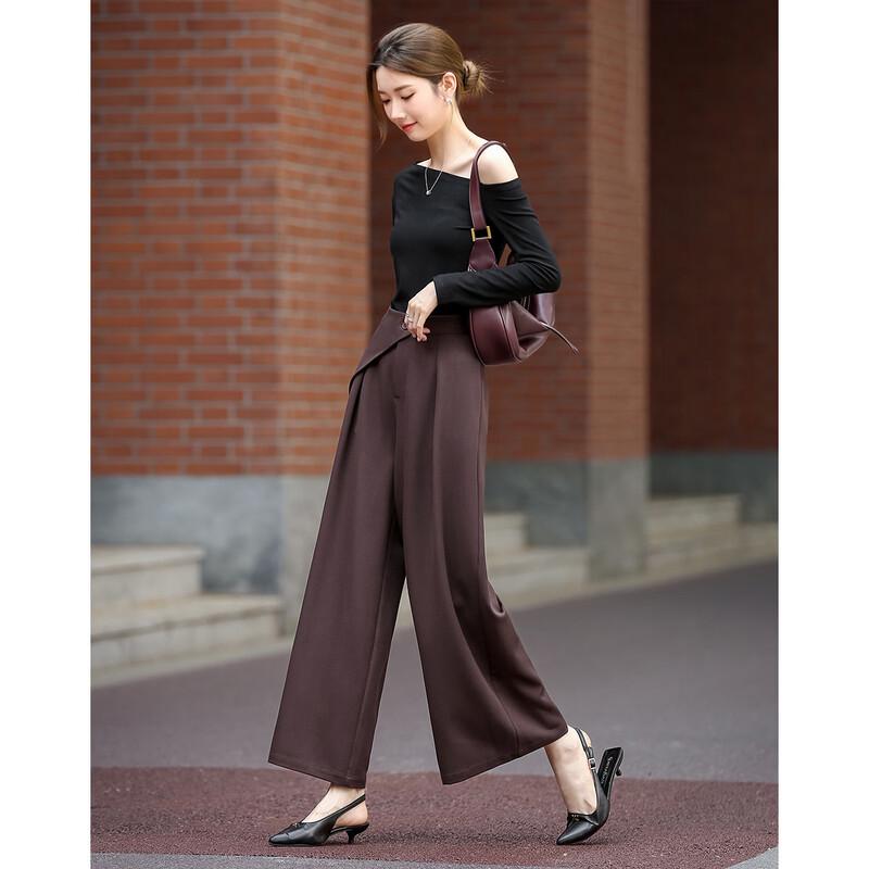Demana Pleated Wide-Leg Casual Pants