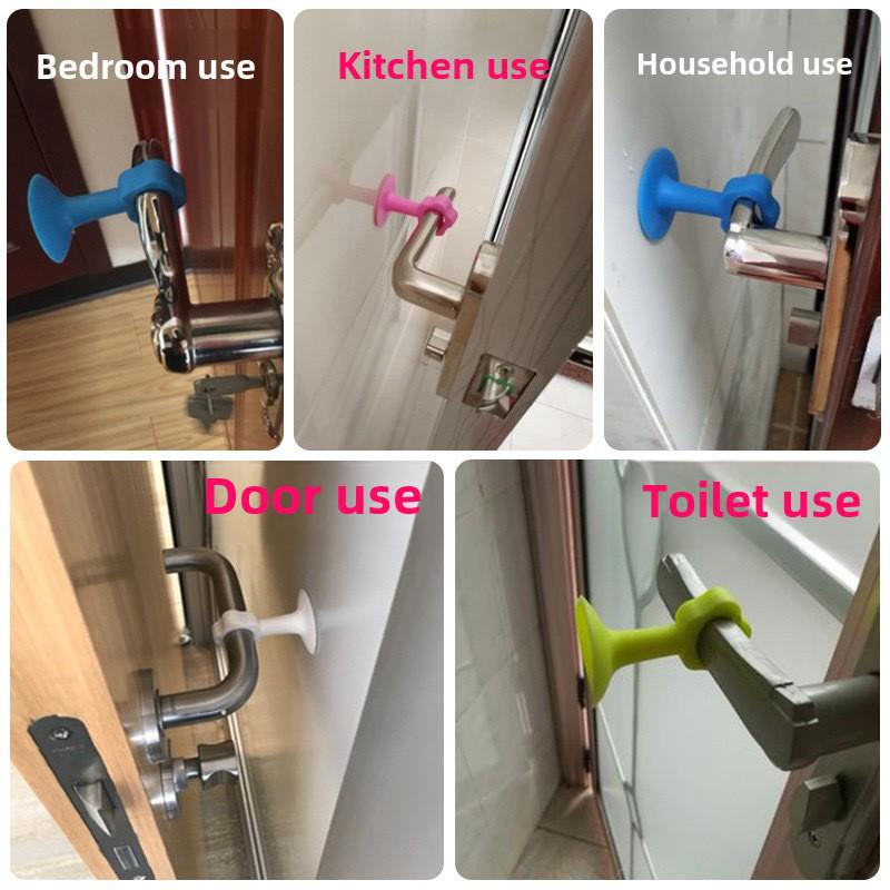 Silicone Door Stopper with Handle, Punch-Free Install, Anti-Collision, Silent Buffer, Protective Door Closer Cover