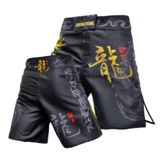 MMA UFC Chinese Tiger Dragon Lion Muay Thai Shorts Pants Kickboxing Boxing Unisex Men Women Kid Quick Dry Print Elastic Training