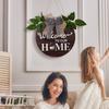 Doublesided Versatile Welcome Door Hanger With Seasonal Floral Wreath Design