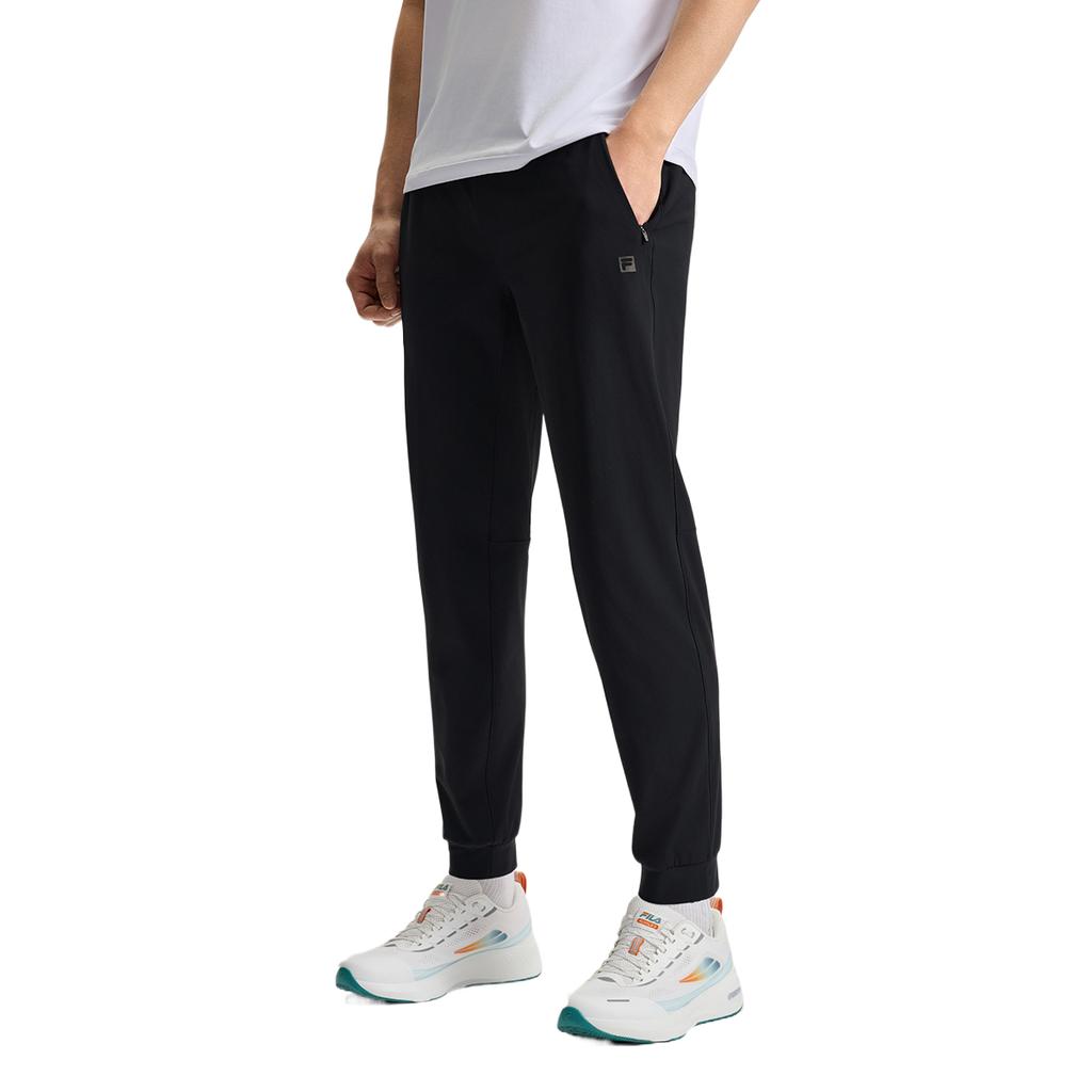 FILA A.P. Classic Trendy Casual Solid Color Knitted Sports Pants Men Bottoms Deep-Black A11M521617ABK