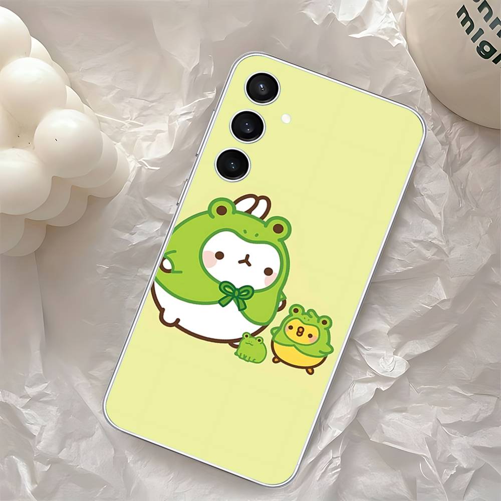 Cute H-Molang-S Phone Case For Samsung Galaxy A52 A12 A51 S21 Edge S22ULTRA S23 S24 S20LITE Plus Ultra Transparent Cover
