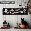 Happy Halloween 16x4in Vintage Metal Sign, 2D Flat Wall Art Decor for Bathroom Bedroom